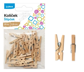 KOLÍČEK 2,5cm NATUR 25ks LUMA