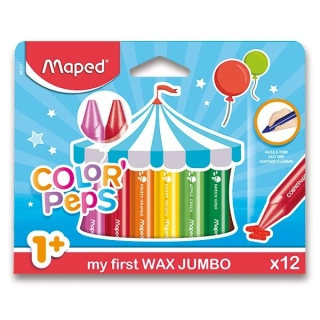 VOSKOVKY MAPED COLOR PEPS WAX JUMBO 12 BAREV, TROJHRANNÉ