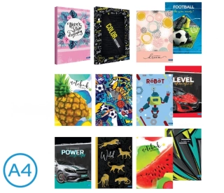 KNIHA ZÁZNAMOVÁ A4 LINKA 96l mix
