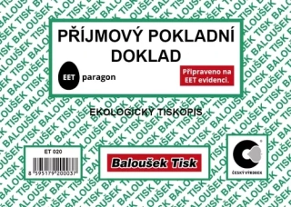 PŘÍJMOVÝ POKLADNÍ DOKLAD JEDNODUCHÉ ÚČETNICTVÍ OBYČEJNÝ ET020