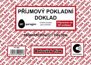 PŘÍJMOVÝ POKLADNÍ DOKLAD JEDNODUCHÉ ÚČETNICTVÍ SAMOPROPIS PT020