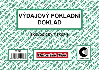 VÝDAJOVÝ POKLADNÍ DOKLAD JEDNODUCHÉ ÚČETNICTVÍ OBYČEJNÝ ET040