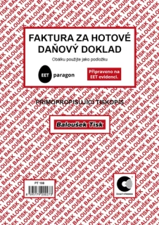 FAKTURA ZA HOTOVÉ - DAŇOVÝ DOKLAD A5 SAMOPROPIS  PT198