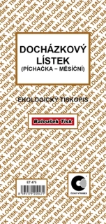 DOCHÁZKOVÝ LÍSTEK - PÍCHAČKA OBOUSTRANNÁ ET475