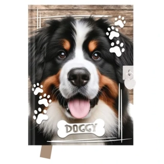 JUNIOR PAMÁTNÍK 14x18 cm, 80 LISTŮ, BEZ LINEK, SE ZÁMKEM - DOGGY
