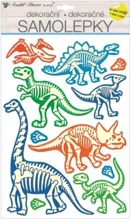 SAMOLEPKA NA ZEĎ SVÍTÍCÍ VE TMĚ 41 x 25 cm DINOSAUŘÍ