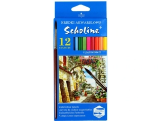 PASTELKY AKVARELOVÉ+ŠTĚTEC ŠESTIHRANNÉ, 12ks/bal.