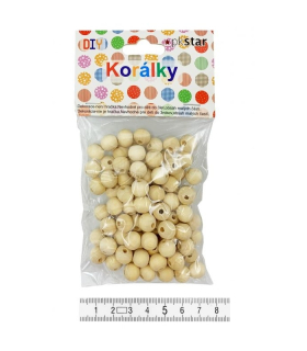 KORÁLKY DŘEVĚNÉ NATUR 10MM/100KS