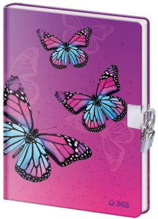PAMÁTNÍK 13x18 CM SE ZÁMKEM - BUTERFLY