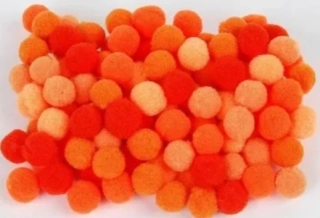 BAMBULKY AKRYLOVÉ 10mm ORANŽOVÉ