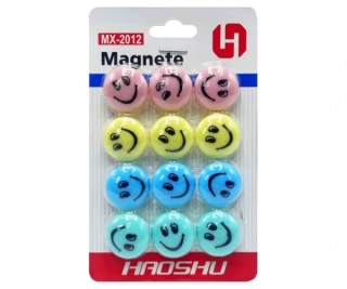 MAGNETY SMAJLÍK BAREVNÉ 12 ks PASTELOVÉ