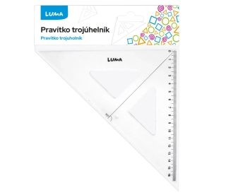 PRAVÍTKO TROJÚHELNÍK S RYSKOU TRANSPARENTNÍ