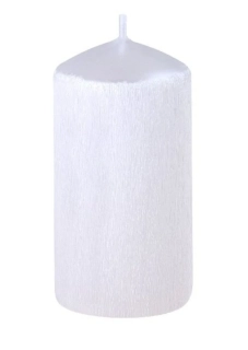 SVÍČKA VÁLEC 50x100 mm DRÁPANÁ BÍLÁ