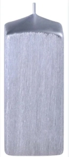 SVÍČKA HRANOL 50x120 mm ŠEDÁ DRÁPANÁ