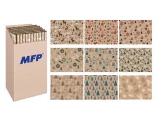 BALÍCÍ PAPÍR VÁNOČNÍ ROLE KRAFT 2x100x70 MIX