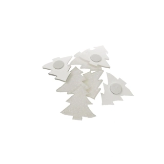 NÁLEPKY PLASTOVÉ STŘEMEČEK BÍLÝ GLITR 8ks, 3cm