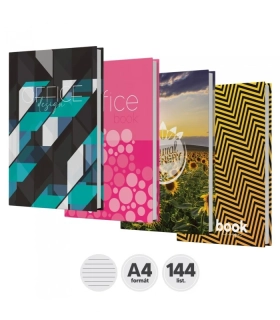 KNIHA ZÁZNAMNÍ A4 LINKA 144l MIX MOTIVŮ