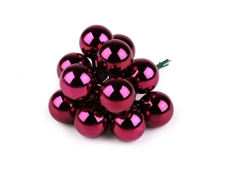 VÁNOČNÍ SKLENĚNÉ BAŇKY PR. 2c cm, 12 ks PINK LESK