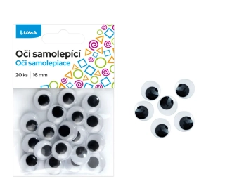 OČI KULATÉ SAMOLEPÍCÍ 16MM, 20KS LUMA