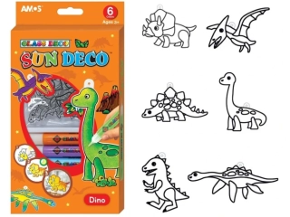 SADA BAREV NA SKLO 6X10,5 ml + 6 SKLÍČEK DINO