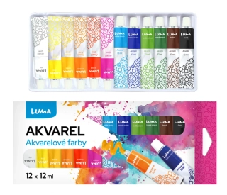 BARVY AKVARELOVÉ SADA LUMA 12 BAREV 12 ml