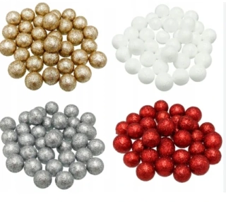 POLYSTYREN KULIČKY GLITTER 2 cm, 8 g, MIX BAREV