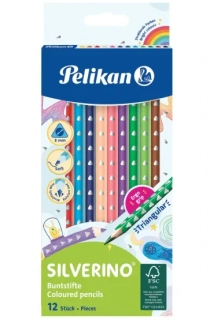 PASTELKY TROJHRANNÉ PELIKAN SILVERINO 12 ks