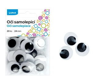 OČI KULATÉ SAMOLEPÍCÍ 24MM, 20KS LUMA