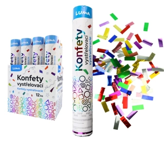 KONFETY VYSTŘELOVACÍ FOLIOVÉ 30CM LUMA
