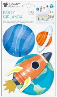 GIRLANDA PAPÍROVÁ VESMÍR 2,5M