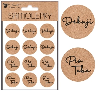 SAMOLEPKY DĚKUJI A PRO TEBE 12 KS 3 cm, 11 x 18 cm