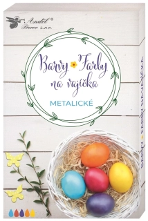 BARVY NA VAJÍČKA GELOVÉ METALICKÉ SADA 5 BAREV