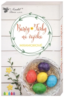 BARVY NA VAJÍČKA GELOVÉ MRAMOROVÉ SADA 5 BAREV