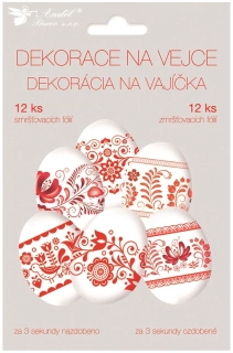 SMRŠŤOVACÍ DEKORACE NA VAJÍČKA ČERVENÝ MOTIV