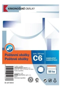 OBÁLKA POŠTOVNÍ C6/50 SAMOLEPÍCÍ