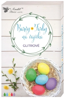 BARVY NA VAJÍČKA GELOVÉ GLITROVÉ SADA 5 BAREV