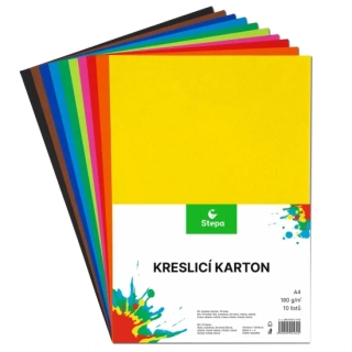 KRESLÍCÍ KARTON A4 BAREVNÝ MIX 10LISTŮ 180g/m2