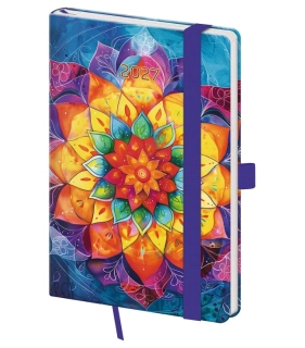 TÝDENNÍ DIÁŘ KAPESNÍ VARIO MANDALA S GUMIČKOU
