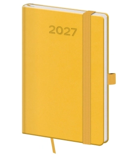 TÝDENNÍ DIÁŘ KAPESNÍ PRINT POP S GUMIČKOU ŽLUTÝ