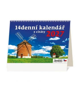 STOLNÍ KALENDÁŘ 14-ti DENNÍ S CITÁTY 2027