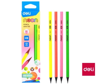 TUŽKA HB BEZ GUMY NEON BLACK DELI EU54700 Č.2