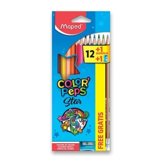 PASTELKY MAPED COLOR'PEPS - 12 BAREV + OŘEZÁVÁTKO A GRAFITOVÁ TUŽKA