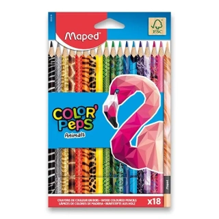 PASTELKY MAPED COLOR´PEPS ANIMALS - 18 BAREV