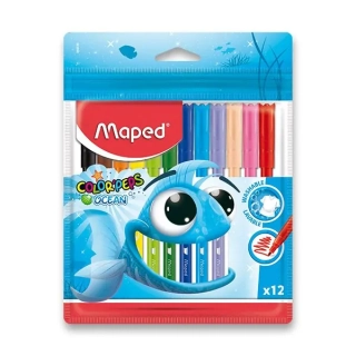 DĚTSKÉ FIXY MAPED COLOR'PEPS OCEAN - 12 BAREV