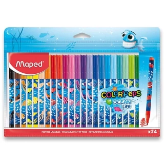 DĚTSKÉ FIXY MAPED COLOR'PEPS OCEAN LIFE DECORATED - 24 BAREV