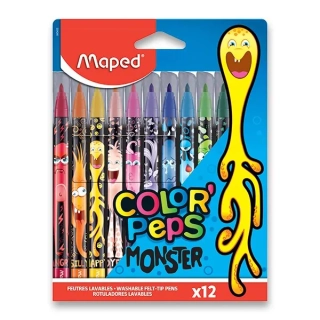 DĚTSKÉ FIXY MAPED COLOR'PEPS MONSTER - 12 BAREV