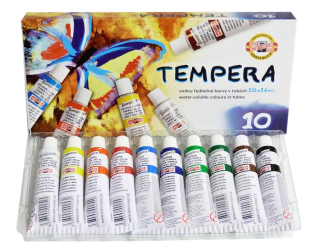 BARVY TEMPEROVÉ 10X16 ML, MOTÝL