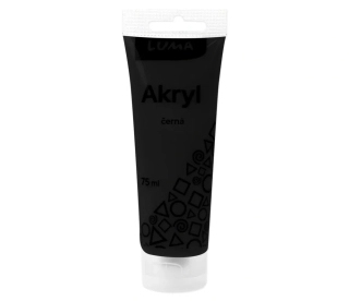 BARVY AKRYLOVÉ 75ML, ČERNÁ LUMA