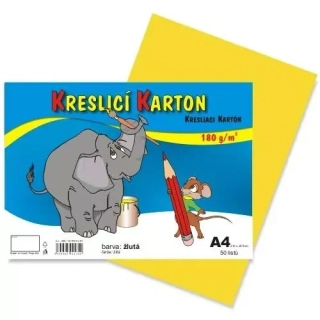 KARTON KRESLÍCÍ BAREVNÝ A4 180G ŽLUTÝ